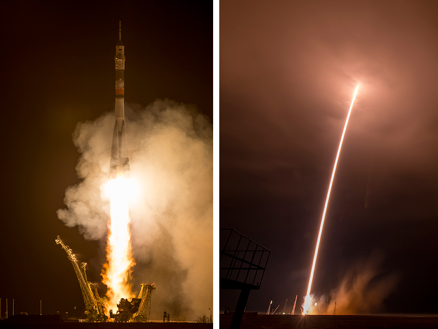 The Soyuz TMA-16M rocket launches on time