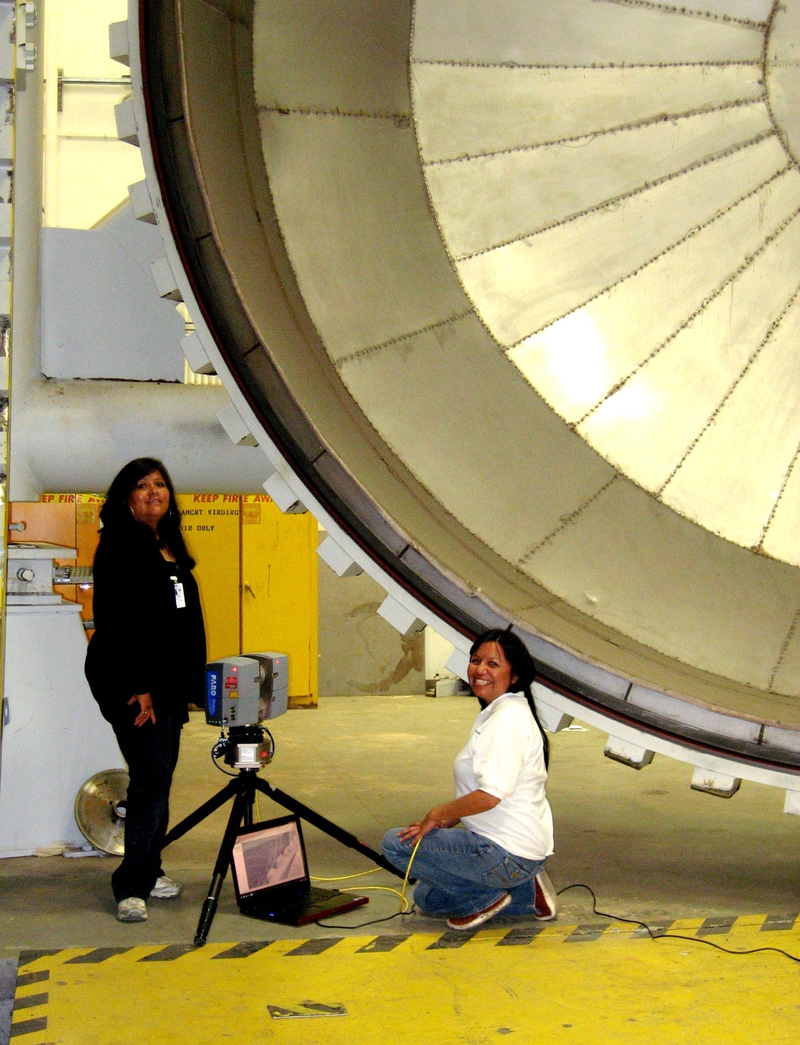 Navajo Technical College engineering students Candice Craig, left, and Oga John