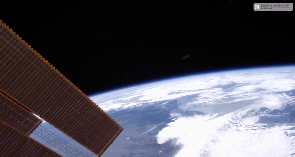ISS above the Earth.