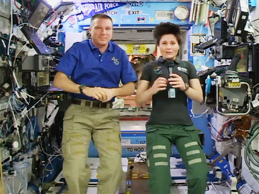 Astronauts Terry Virts and Samantha Cristoforetti