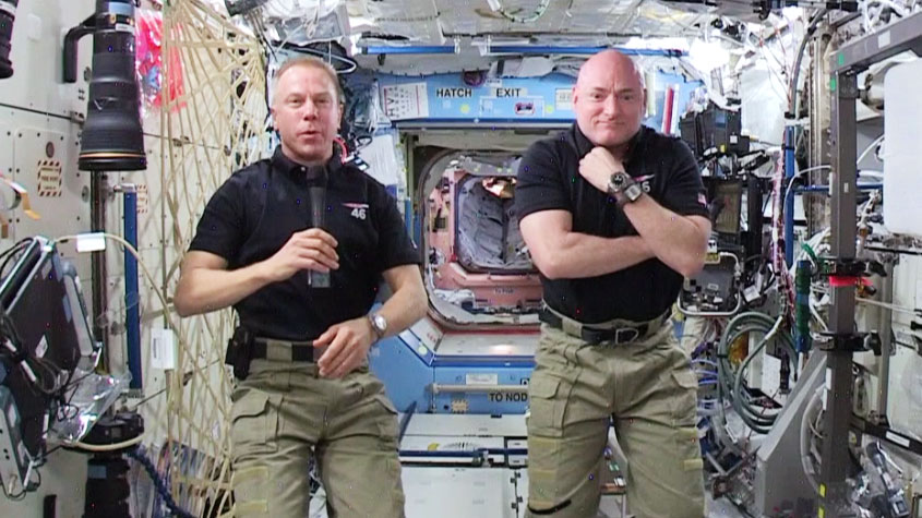 Astronauts Tim Peake and Tim Kopra