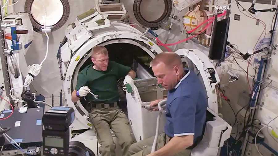 Astronauts Tim Peake and Tim Kopra