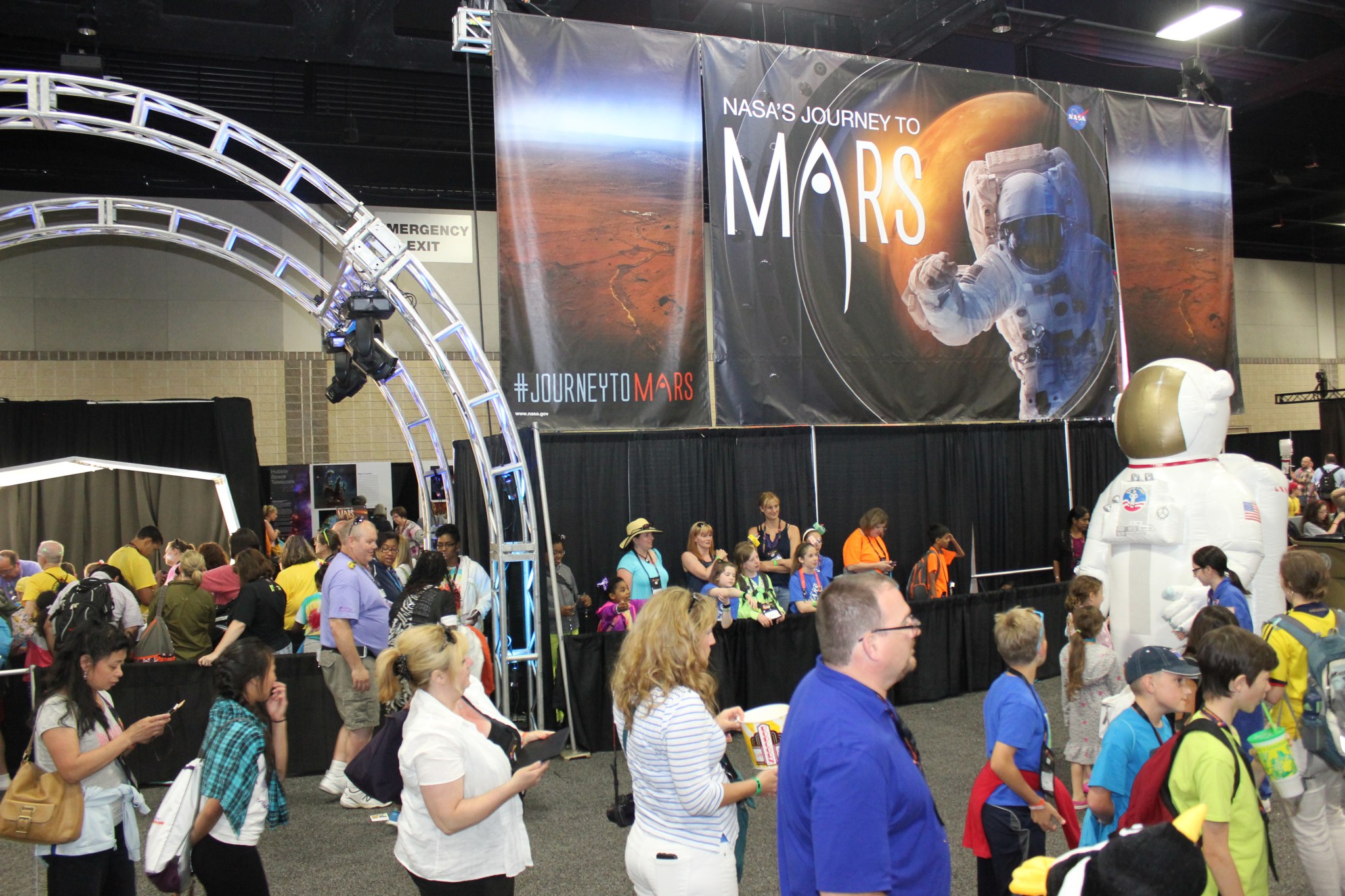 Thousands of students visited the NASA exhibit during the 2015 Destination Imagination, held in Knoxville, Tennessee, May 20-24.