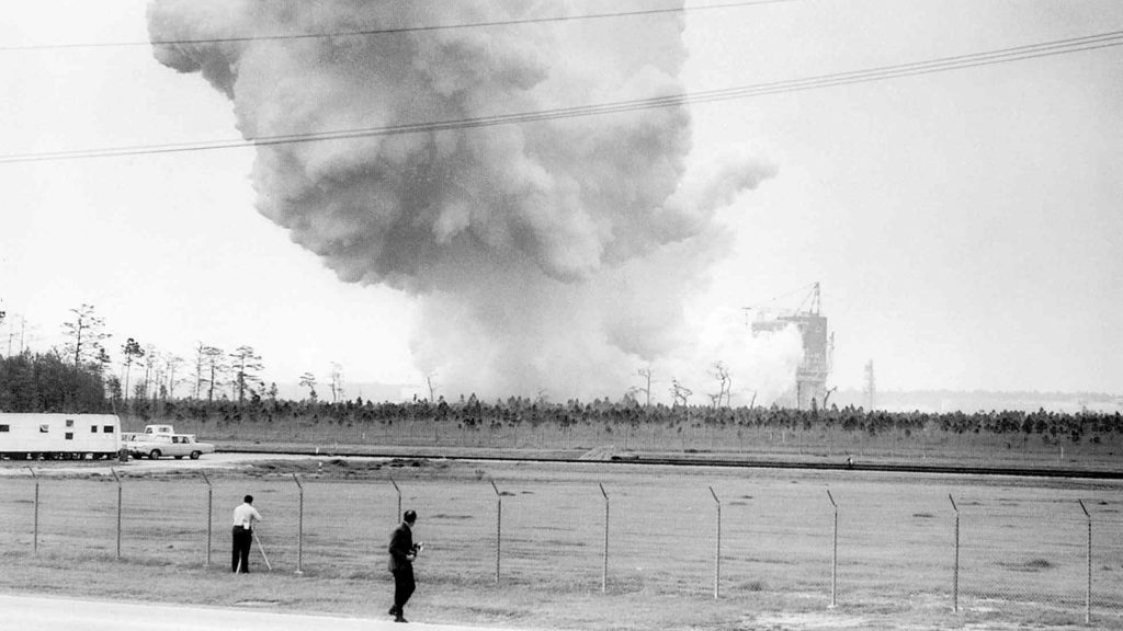 hot fire test at Stennis Space Center