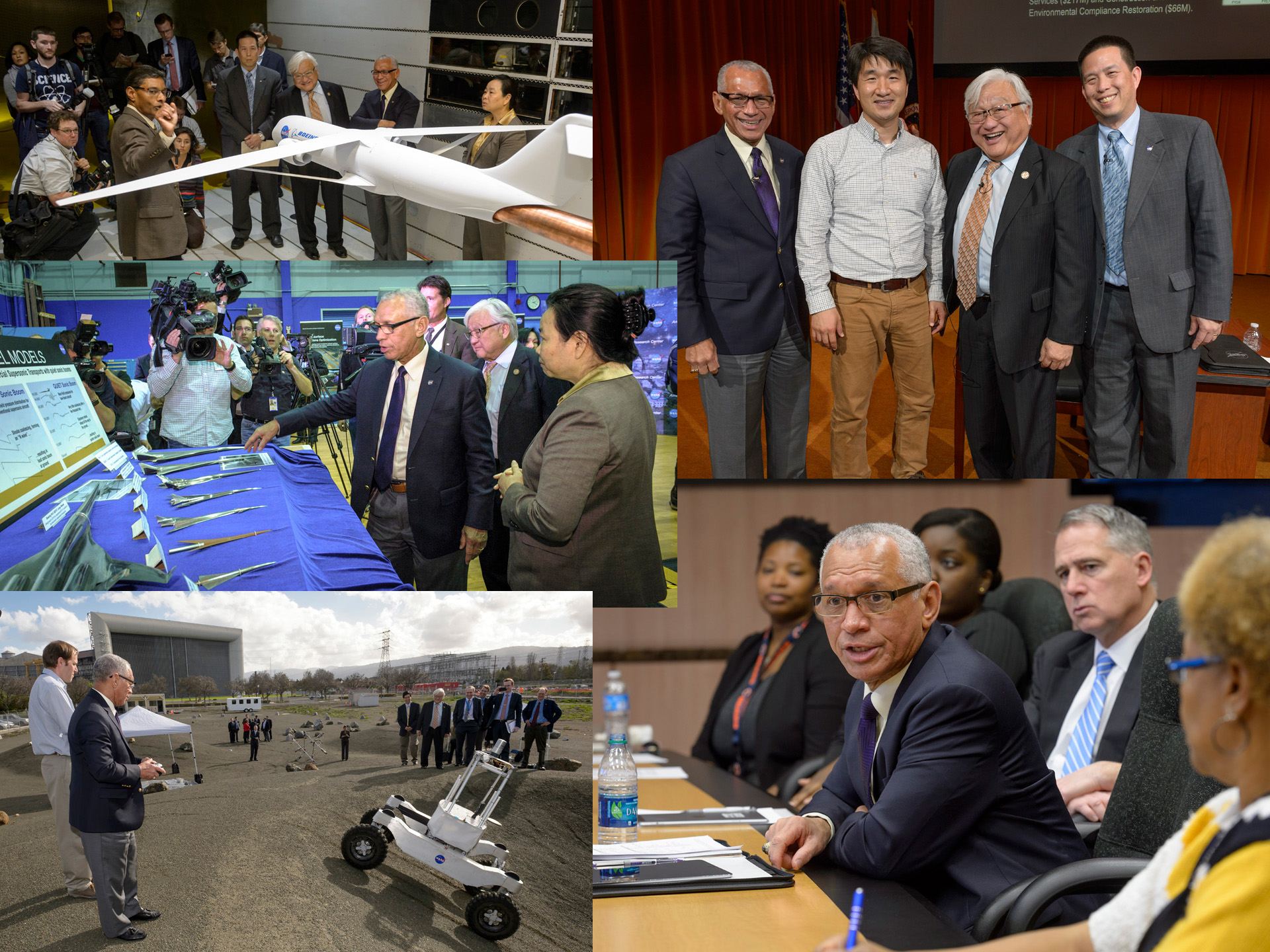 On Feb. 18, 2016, NASA Administrator Charles Bolden and Representative Mike Honda visited Ames for a tour of the center