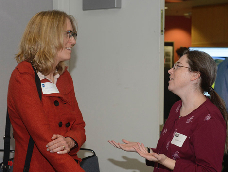 Innovation Fund winner Susan Frost (left) conspires with United States Geological Society (USGS) seismologist Sarah Minson