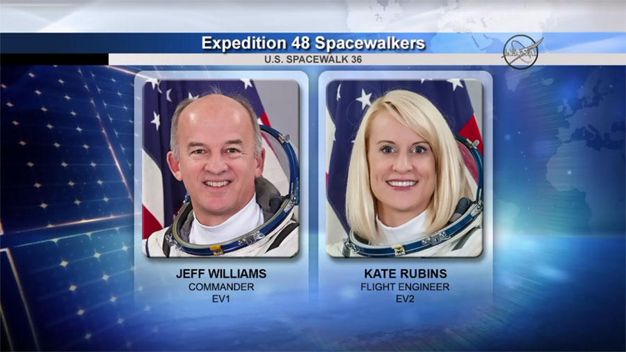 Spacewalkers Jeff Williams and Kate Rubins