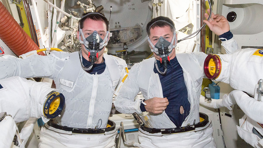 Astronauts Thomas Pesquet and Shane Kimbrough