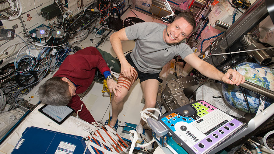 Astronauts Peggy Whitson and Jack Fischer