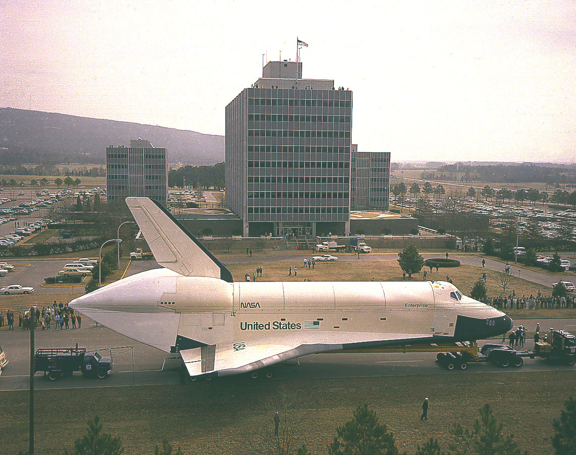 Shuttle Orbiter Enterprise Arrives at Marshall