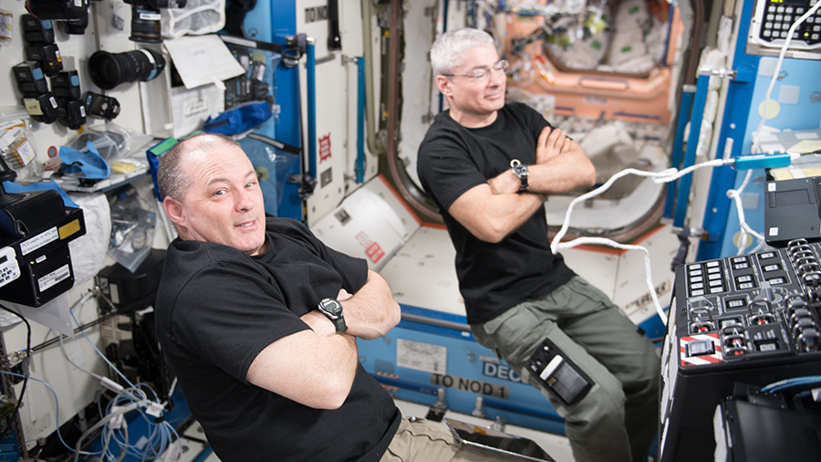 NASA astronauts Scott Tingle and Mark Vande Hei