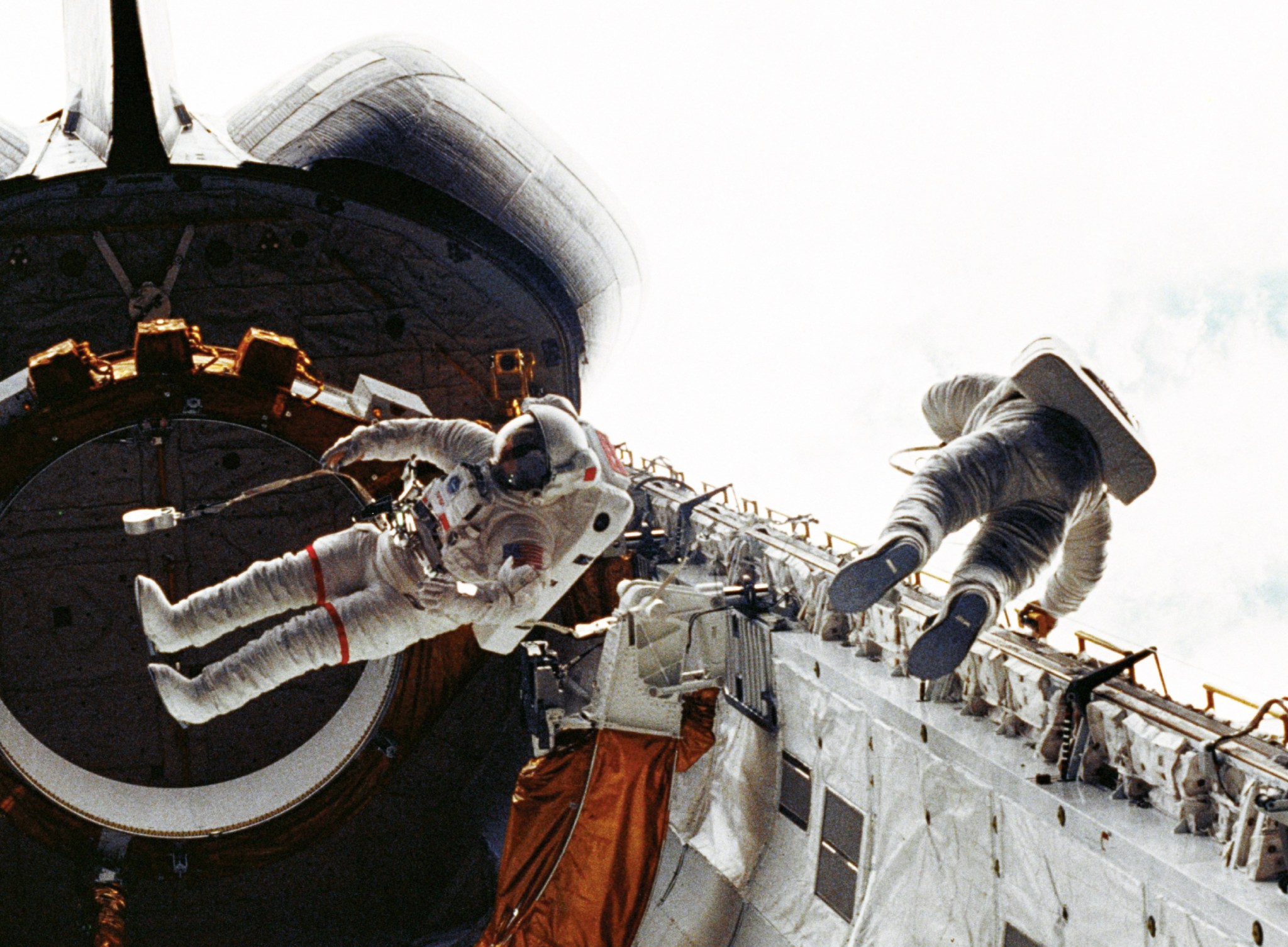 First Space Shuttle Spacewalk