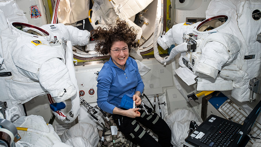 Expedition 60 Flight Engineer Christina Koch of NASA