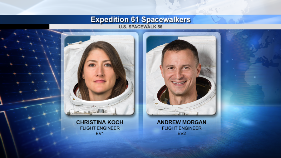 NASA astronauts Christina Koch and Andrew Morgan