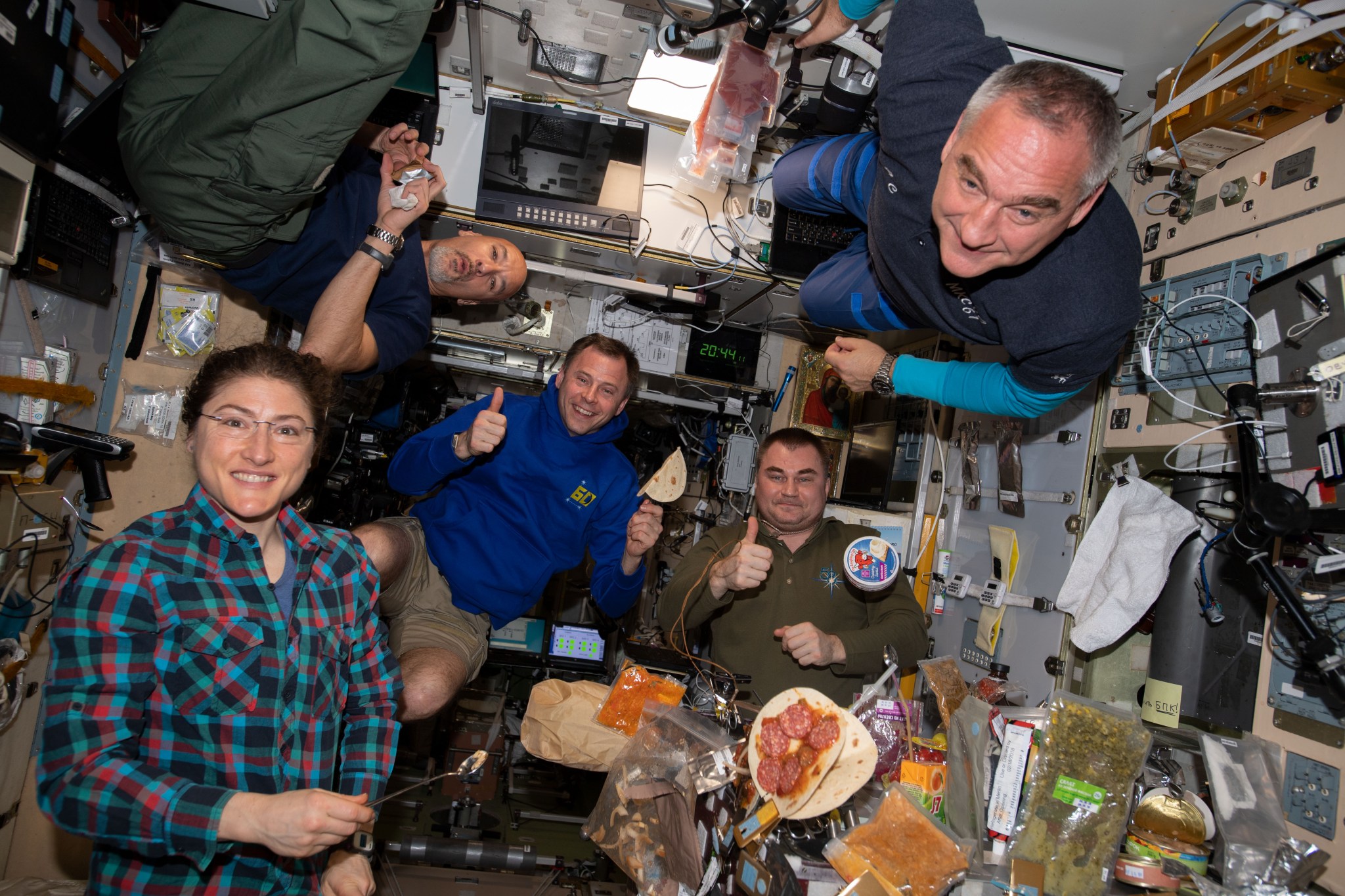 eating inside international space station