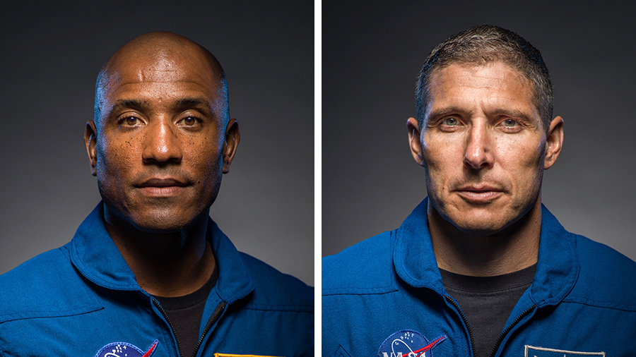 NASA astronauts (from left) Victor Glover and Michael Hopkins will conduct their third spacewalk together on Saturday morning.