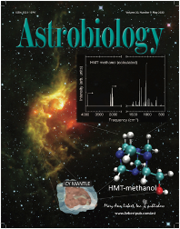 The cover of the issue in which the paper will appear, showing both the structure and computed infrared spectrum of HMT-methanol