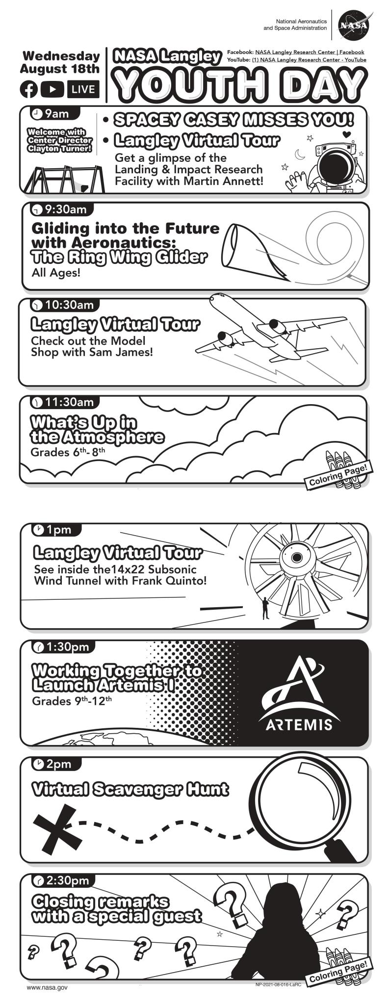 2021 NASA Langley Youth Day flyer