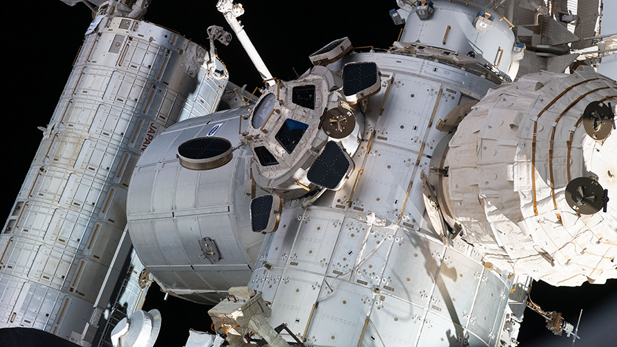 Portions of the space station, including BEAM seen at right attached to the Tranquility module, are seen in this picture taken in August.