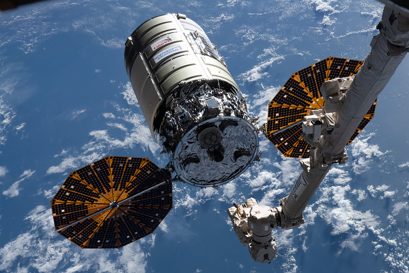 Northrop Grumman's Cygnus space freighter pictured arriving at the International Space Station on Aug. 12, 2021. Cygnus will depart from the space station on Nov. 20, 2021.