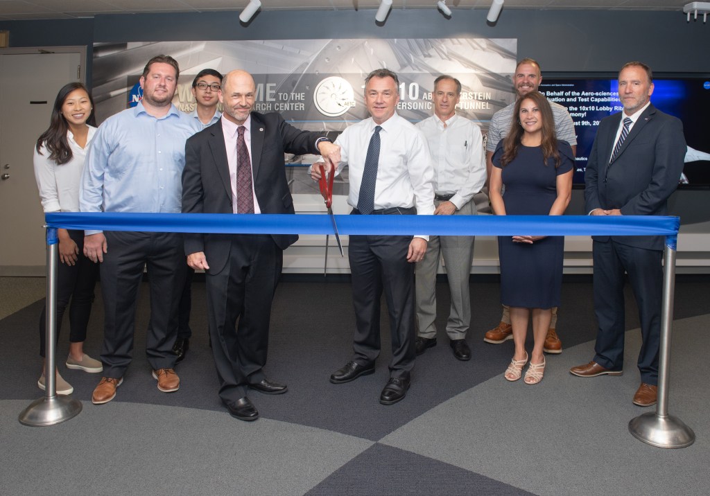 On August 9, 2022 Glenn Research Center?s newest lobby renovation, the 10x10 Supersonic Wind Tunnel Facility, was celebrated with a ribbon cutting by Acting Center Director, Dr. James ?Jimmy? Kenyon and AETC Portfolio Office Director, Dr. Ron Colantonio.