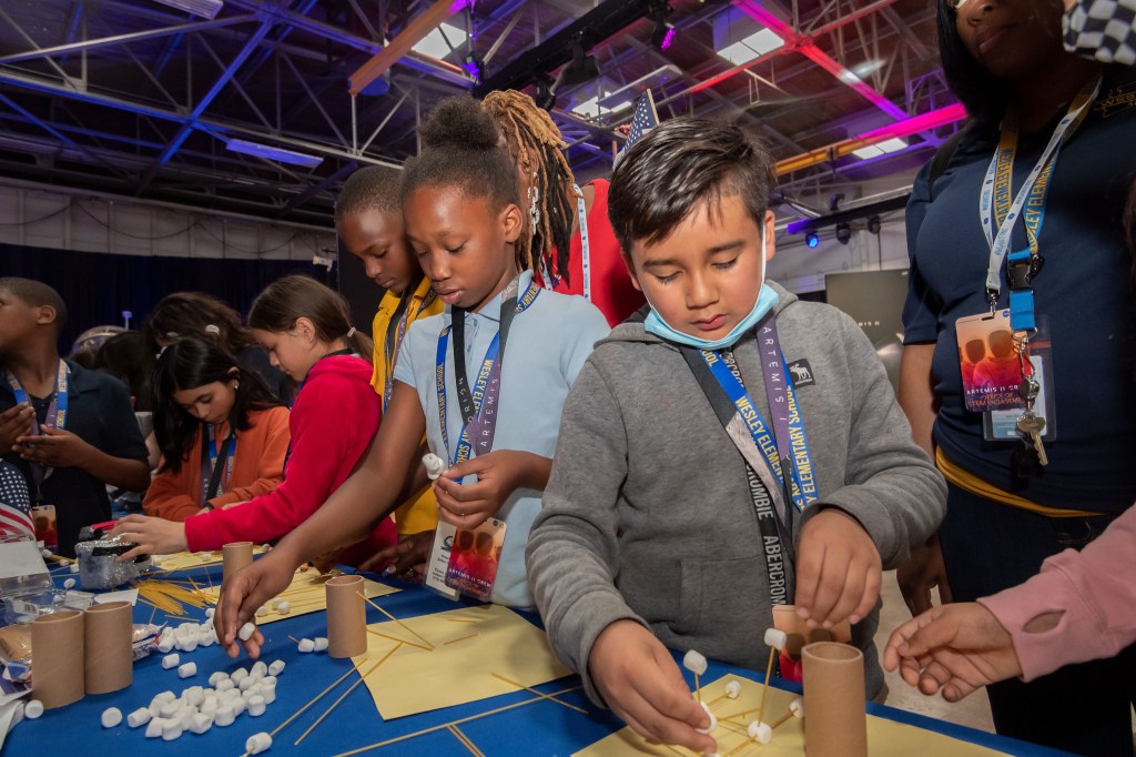 A group of students working on an activity