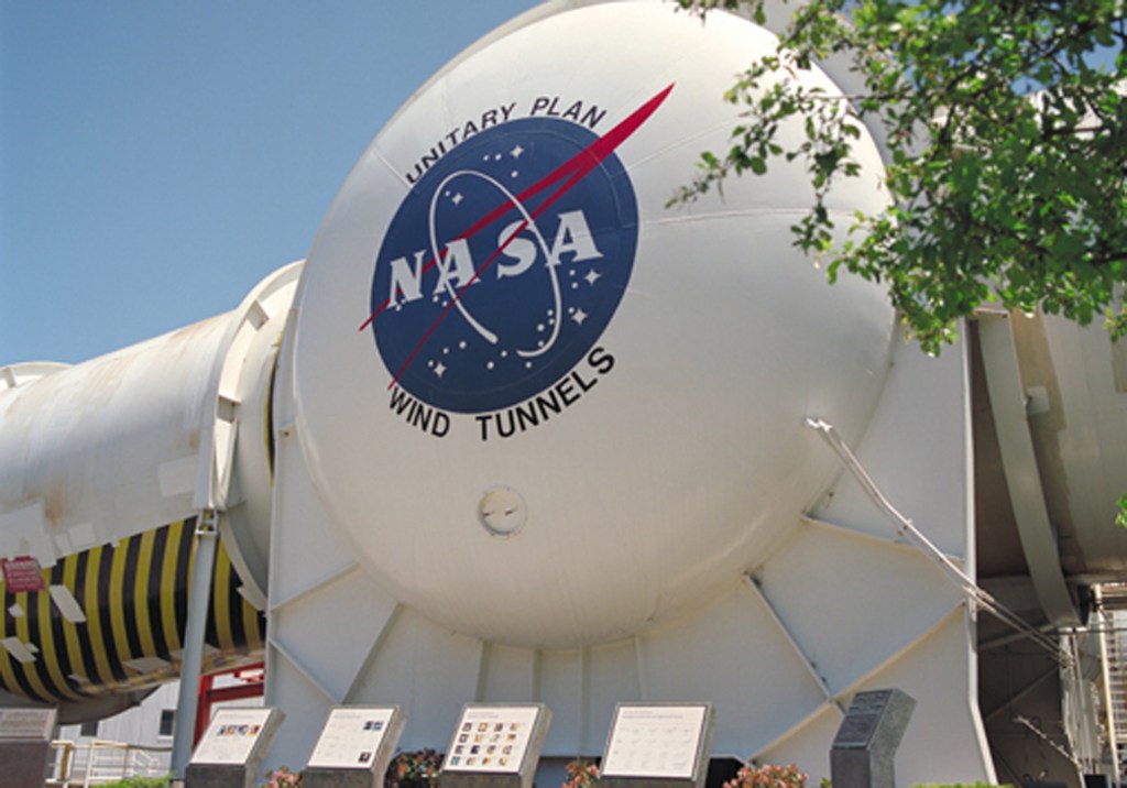 NASA Logo on side of wind tunnel building