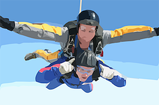 Two skydivers