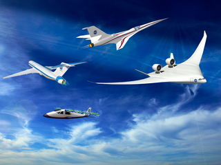 Four futuristic aircraft designs