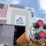 After completing its journey from NASA’s Michoud Assembly Facility in New Orleans aboard the Pegasus barge, teams with Exploration Ground Systems (EGS) transport the agency’s powerful SLS (Space Launch System) core stage to NASA’s Kennedy Space Center’s Vehicle Assembly Building in Florida on Tuesday, July 23, 2024. Once inside, SLS will be prepared for integration atop the mobile launcher ahead of the Artemis II launch.