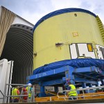 The core stage engine section of the SLS (Space Launch System) rocket for Artemis IV is loaded onto the agency’s Pegasus barge at Michoud Assembly Facility in New Orleans on Aug. 28. The core stage hardware will be moved NASA’s to Kennedy’s Space Systems Processing Facility for outfitting.