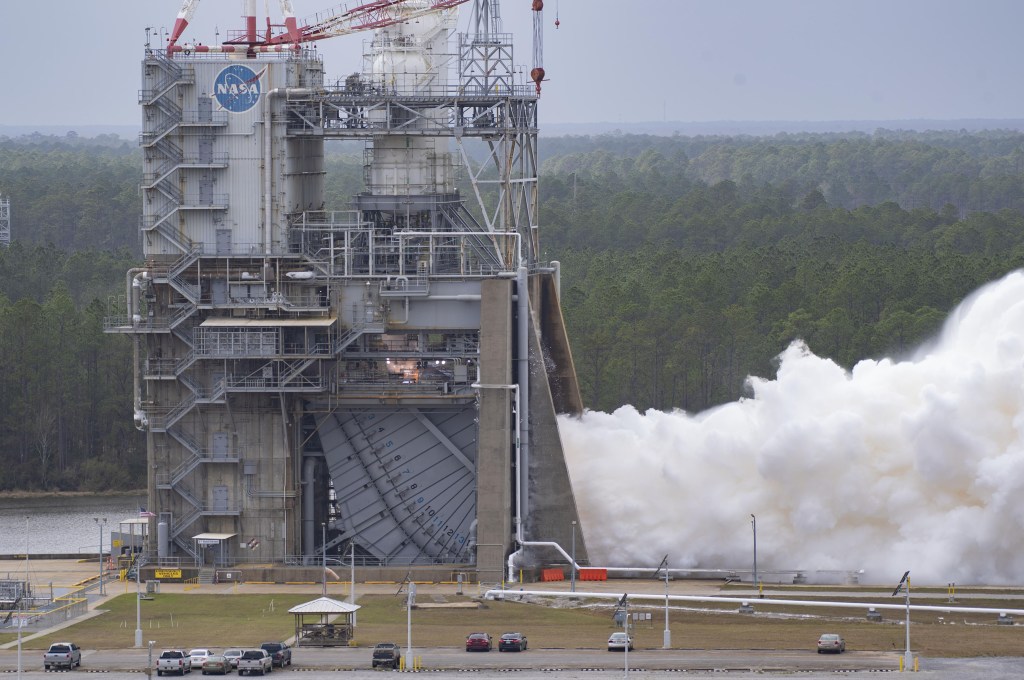NASA Conducts First 2023 Test of Redesigned Moon Rocket Engine