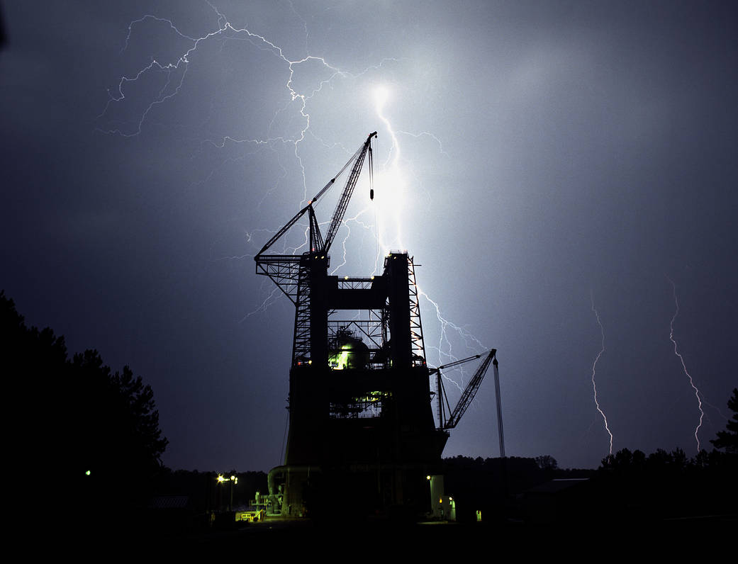 Lightning Over the Historic Test Stand