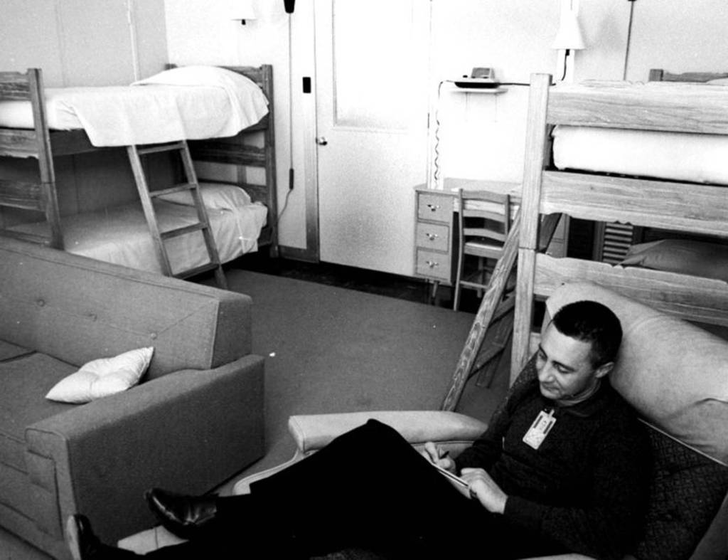 Gus Grissom Relaxes in Crew Quarters