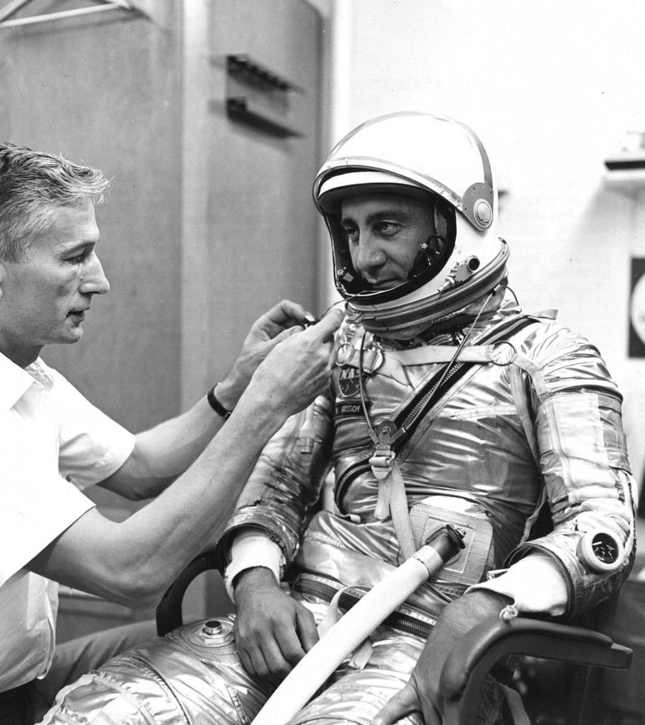 Gus Grissom Dons His Spacesuit for a Dress Rehearsal