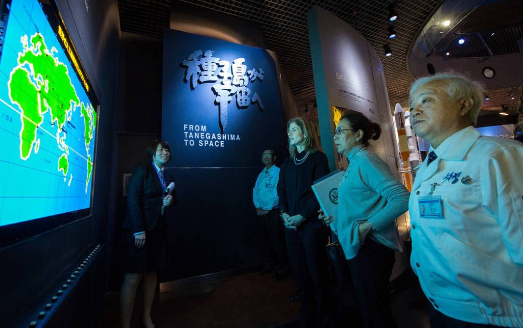 Caroline Kennedy, U.S. Ambassador Extraordinary and Plenipotentiary to Japan, center, tours the Tanegashima Space Center, Visito