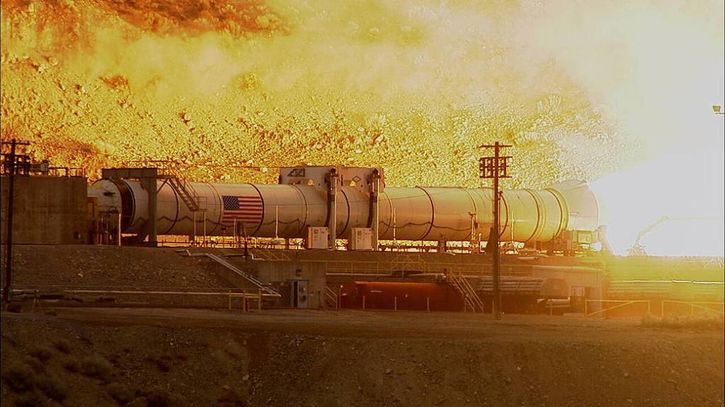 Space Launch System rocket booster test