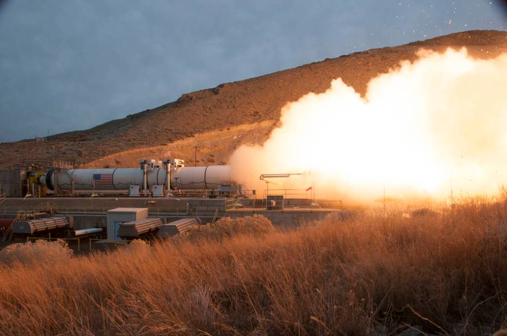 The booster for NASA’s Space Launch System rocket was fired for a two minute test on March 11. 
