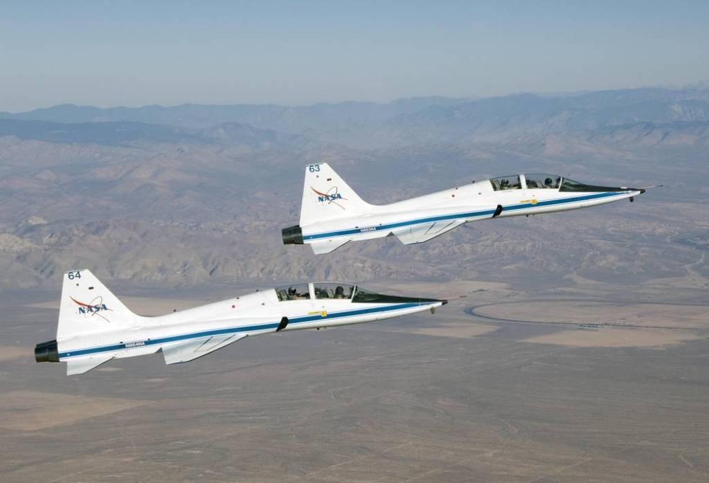 Dryden's two T-38A Mission Support Aircraft in Tight Formation