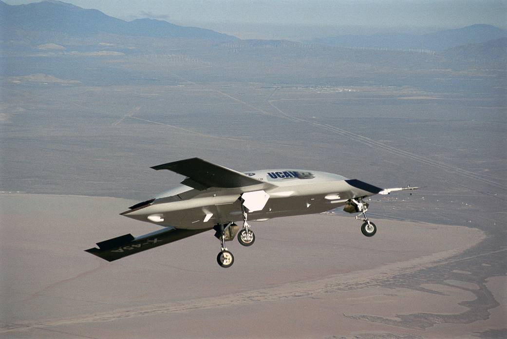 X-45A in flight.