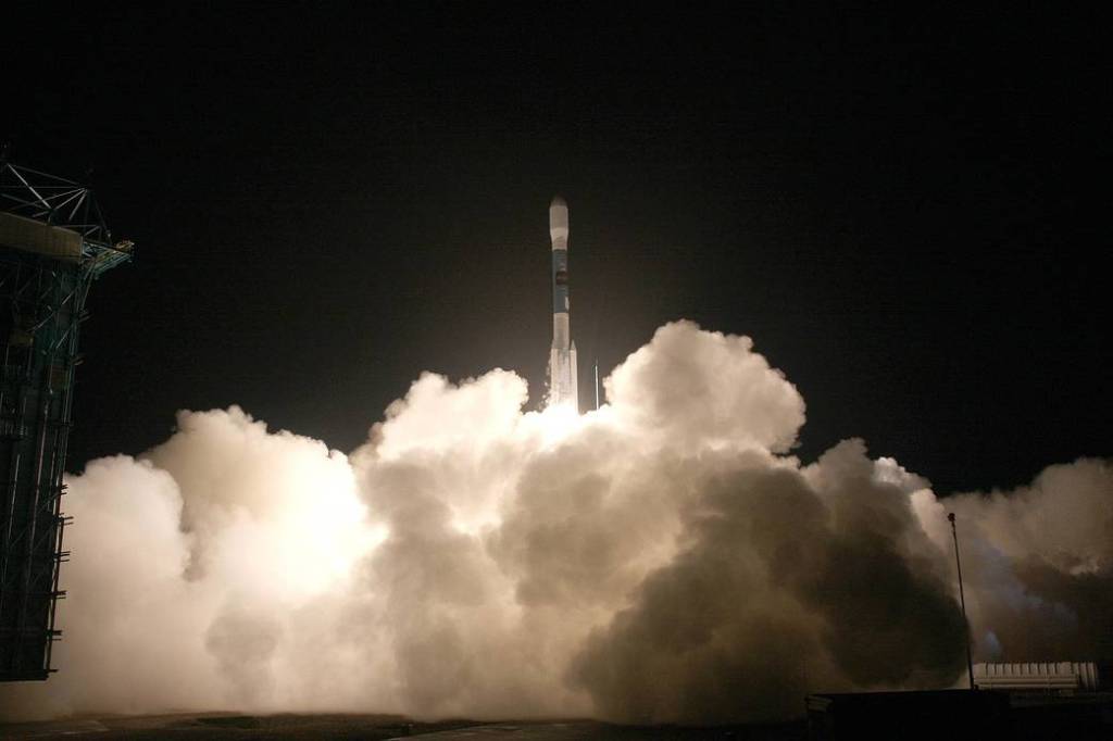 United Launch Alliance's Delta II rocket launches carrying NASA’s Wide-field Infrared Survey Explorer (WISE) satellite toward space.