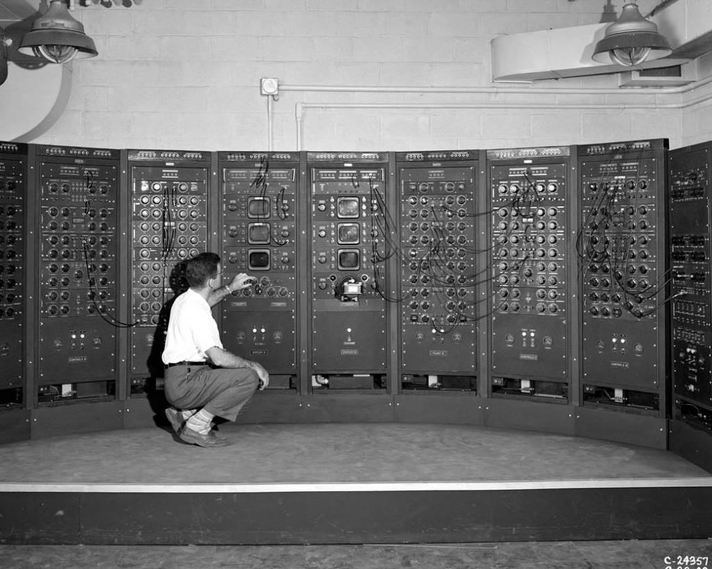 This analog computing machine—a very early version of the modern computer.