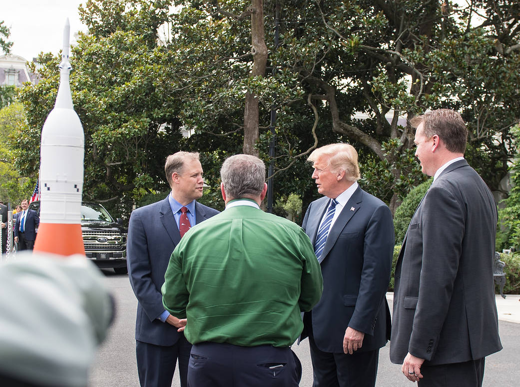 Administrator Bridenstine speaks with President and other officials