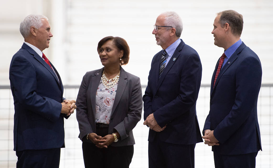 Vice President and NASA officials