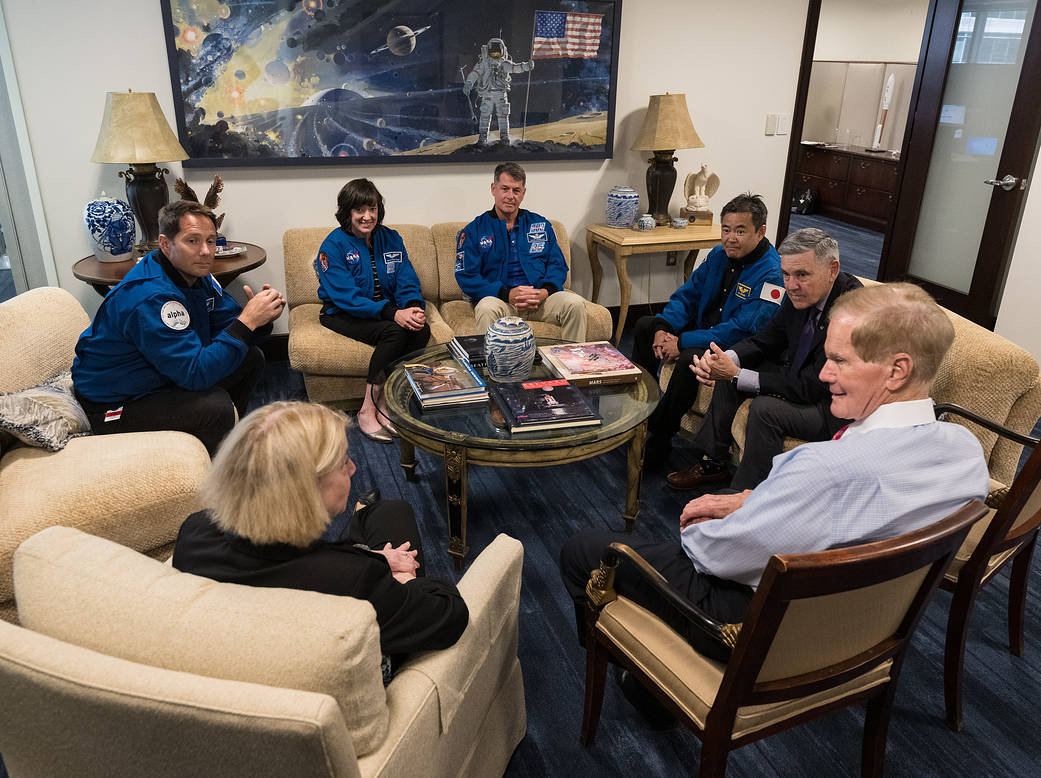 Members of NASA Leadership meet with the Crew-2 mission astronauts on Monday, June 6, 2022, at the Mary W. Jackson NASA Headquarters Building in Washington DC.