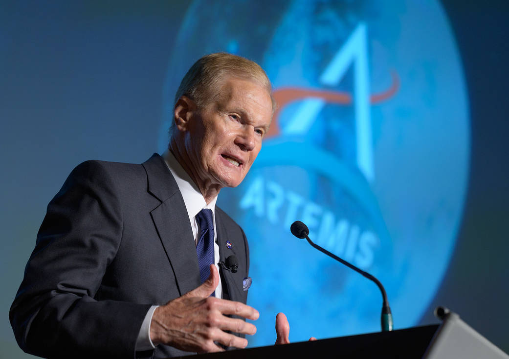 NASA Administrator Bill Nelson speaks during a NASA briefing on the Artemis I Moon mission, Wednesday, Aug. 3, 2022, at the Mary W. Jackson NASA Headquarters building in Washington.
