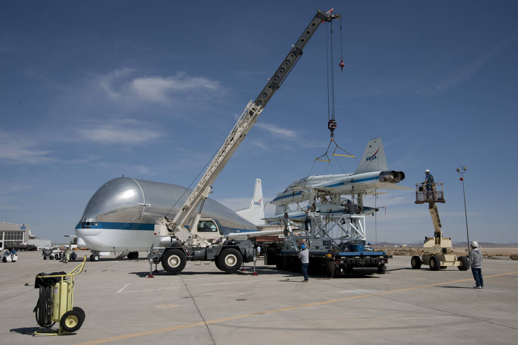 Super Guppy - T-38 Loading For Ferry Flight