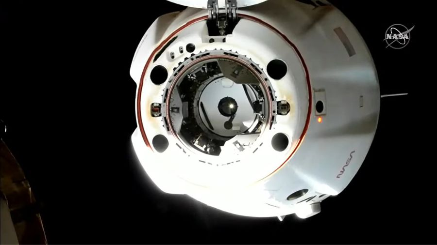 The SpaceX Dragon Endurance undocked from the space station at 2:20 a.m. EST, beginning Crew-5's journey back to Earth. Credits: NASA TV.