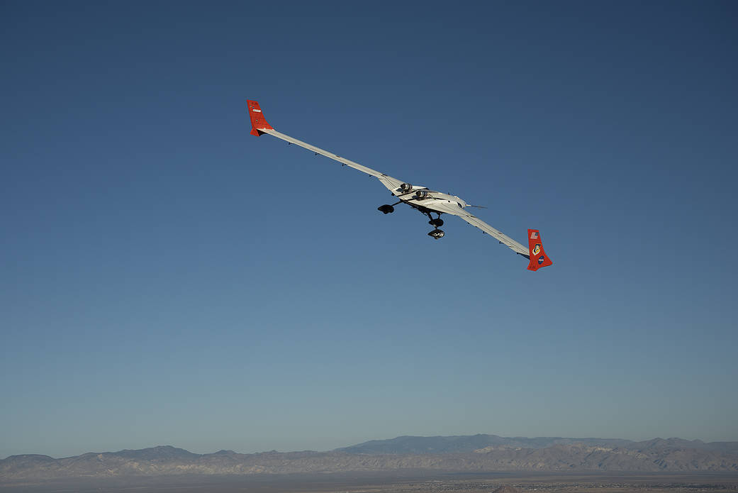 The X-56A flies a mission Oct. 18, 2018.