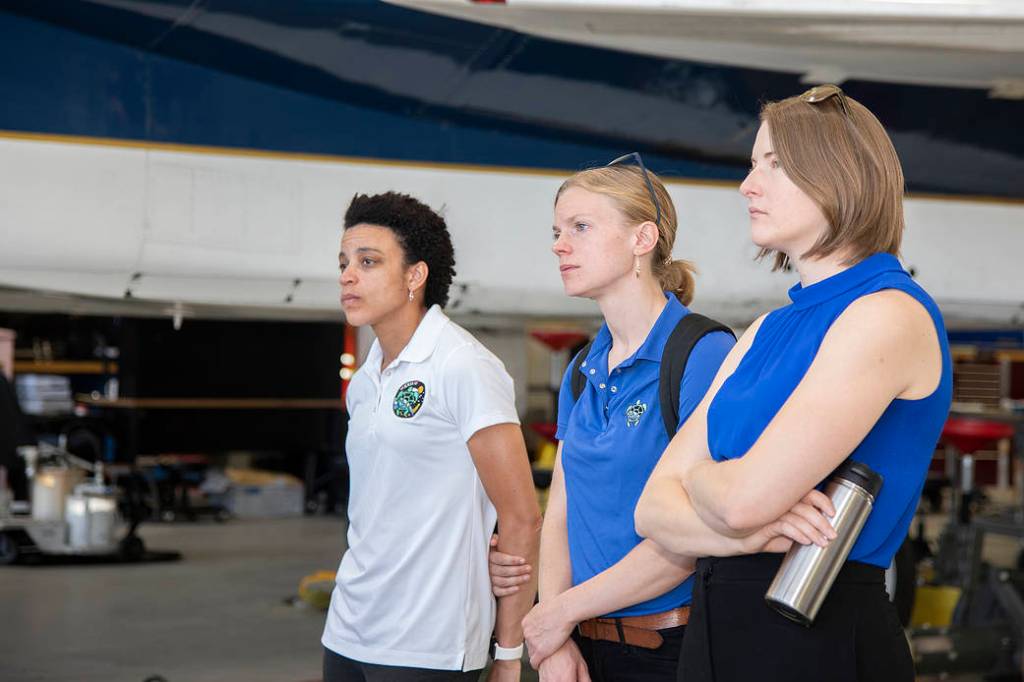 NASA’s 2017 astronaut candidates were briefed on the use of Armstrong's F-15 and F-18 aircraft for studying sonic booms.